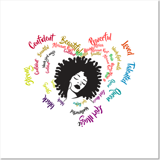 Black Strong Woman Power Colorful Gifts Wall Art by MoodPalace